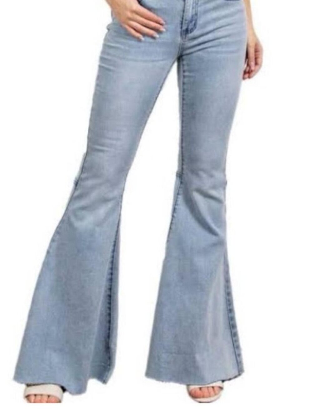 Womens Easel “Just Float” Mid-Rise Flare Jeans Size Large